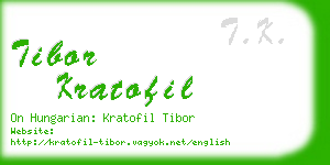 tibor kratofil business card